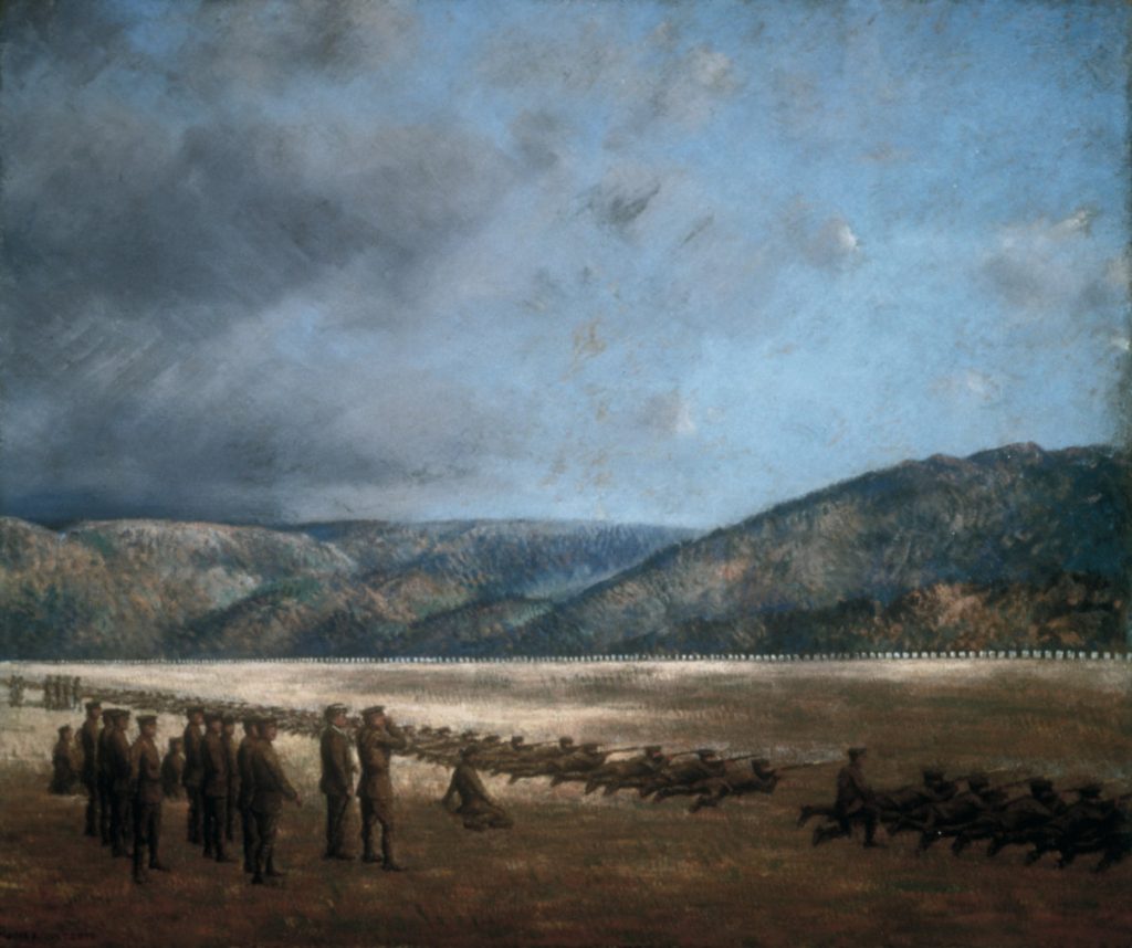 Homer Watson, Camp at Sunrise, 1915. Courtesy of the Canadian War Museum.